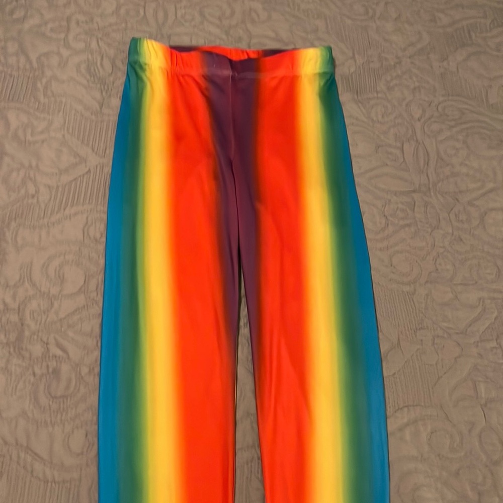 Just Me M/L Stretch Rainbow Leggings